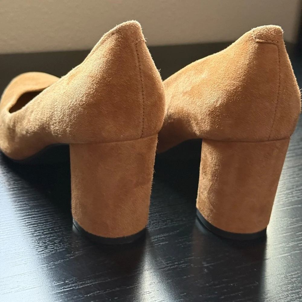 Aerosoles Tan Suede Block Heel Pumps Comfort Work Shoes 8.5 NWOT - Picture 5 of 6